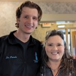 Man and woman smiling